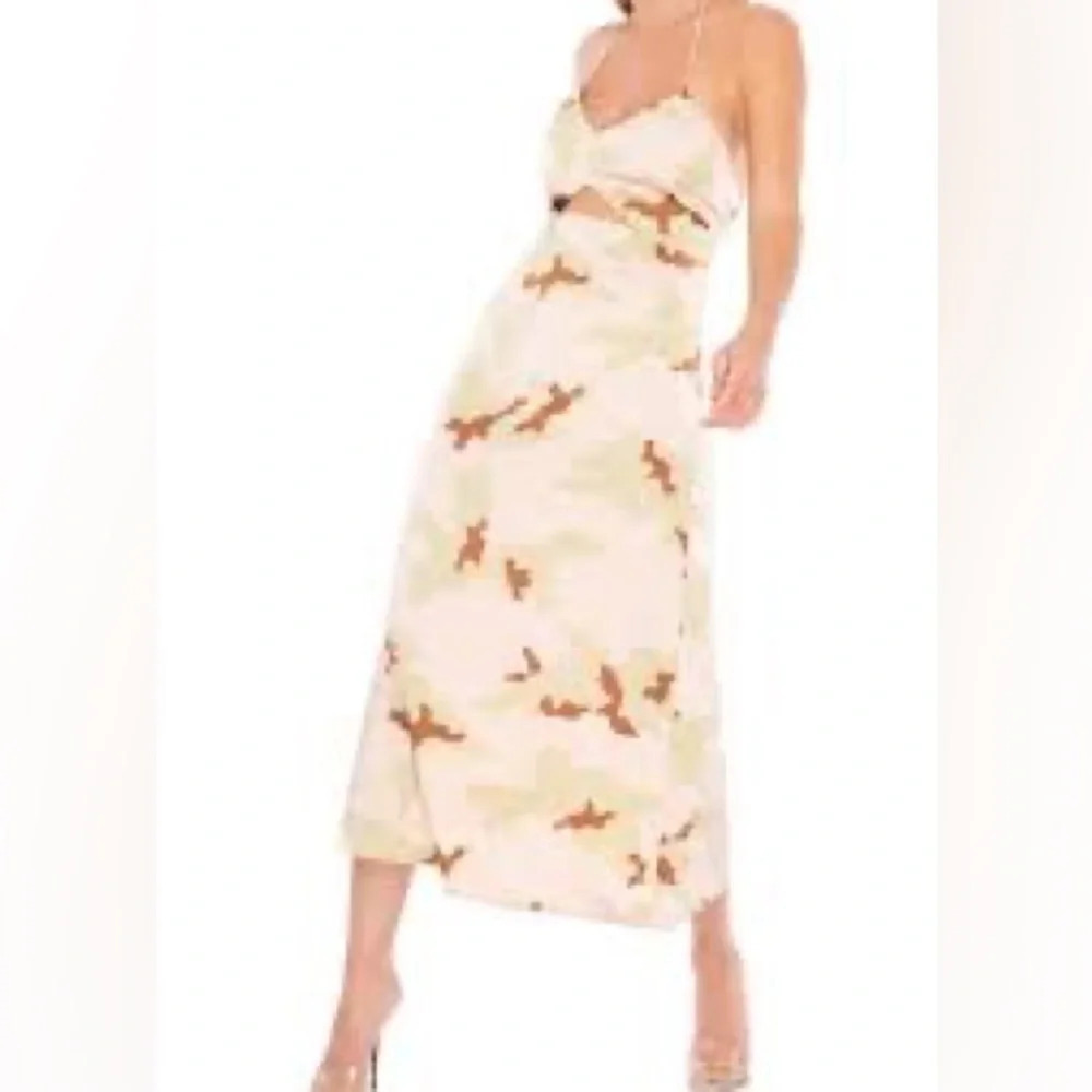 AFRM Radish Satin Midi Slipdress in Neutral Camo - NEW with flaws - Size Small